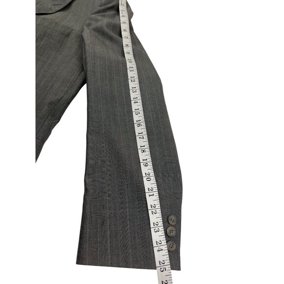 Adams Row Mens Gray Pinstripe Double-Breasted Suit 42R Jacket & 34x32 Pants DH18 - Picture 9 of 16